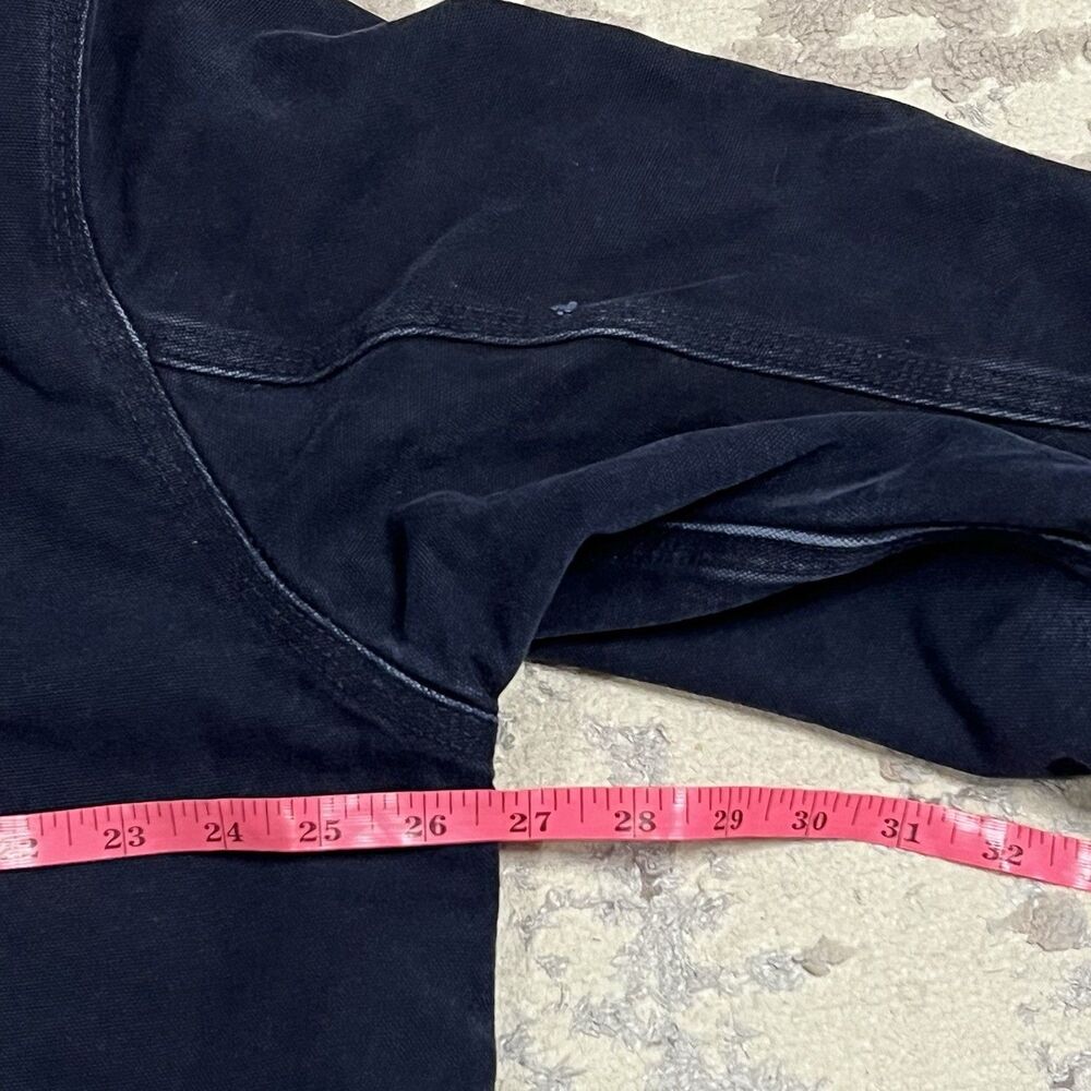 Vintage Carhartt Faded Navy Hooded Thermal Lined Canvas Jacket J25MDT Sz L Tall - Picture 7 of 15